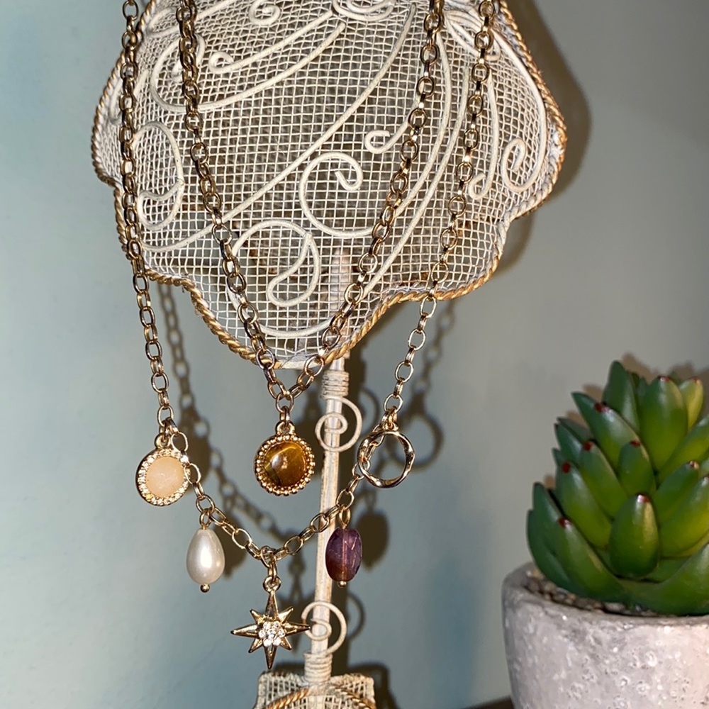 Talbots Double Layer Charm Necklace - image 4